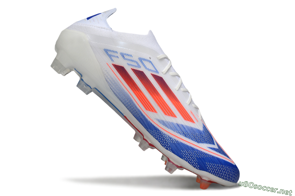 Men's Adidas F50 Elite FG Football Boots - White/Blue/Red 4