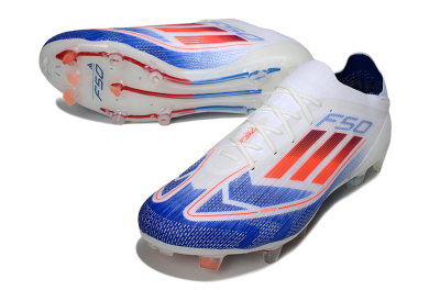 Men's Adidas F50 Elite FG Football Boots - White/Blue/Red