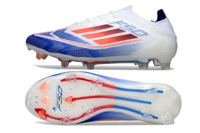 Men's Adidas F50 Elite FG Football Boots - White/Blue/Red