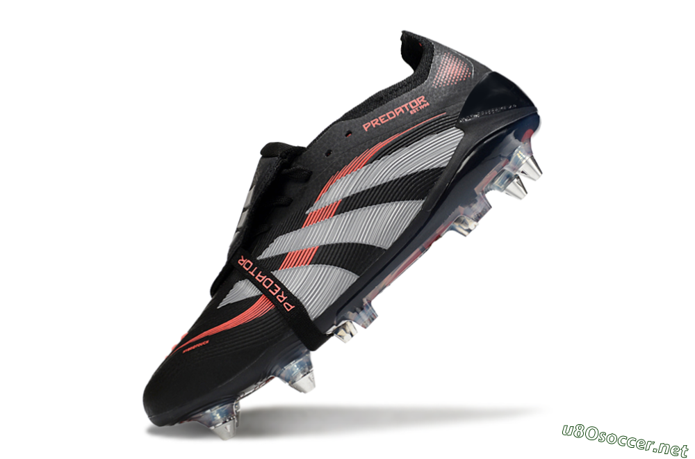 Men's Adidas Predator 25 Elite Foldover Tongue SG Football Boots - Black/Red/Silver 5