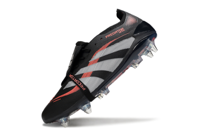 Men's Adidas Predator 25 Elite Foldover Tongue SG Football Boots - Black/Red/Silver