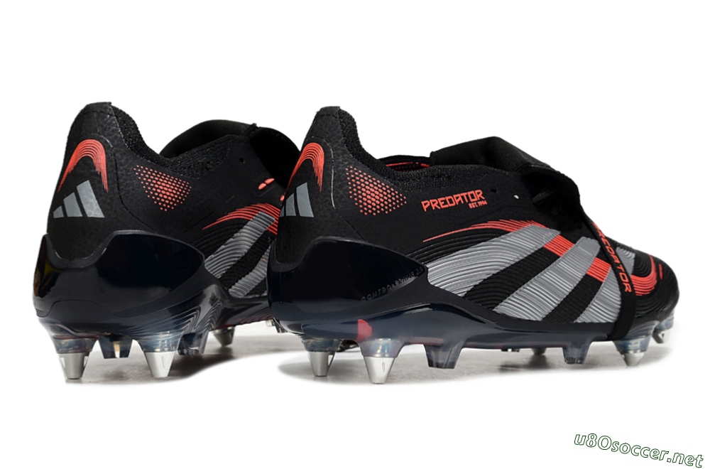 Men's Adidas Predator 25 Elite Foldover Tongue SG Football Boots - Black/Red/Silver 6