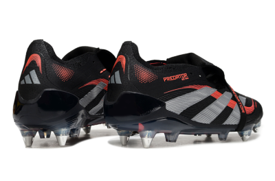 Men's Adidas Predator 25 Elite Foldover Tongue SG Football Boots - Black/Red/Silver
