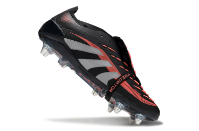 Men's Adidas Predator 25 Elite Foldover Tongue SG Football Boots - Black/Red/Silver