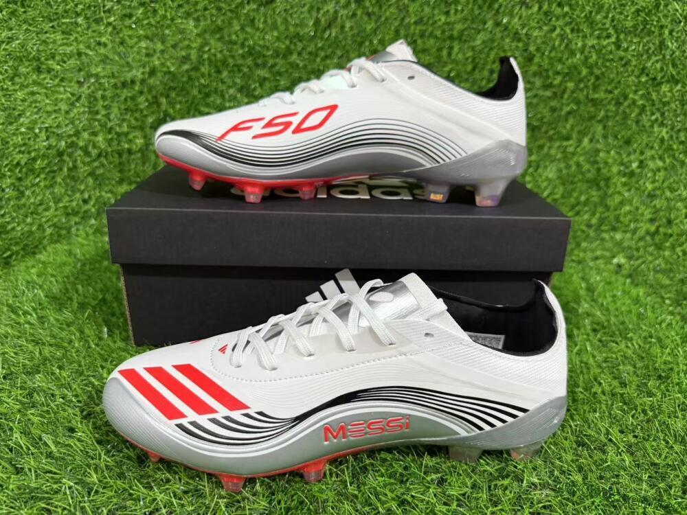Unisex Messi x Adidas F50 Elite FG Football Boots - Silver/Red/Black