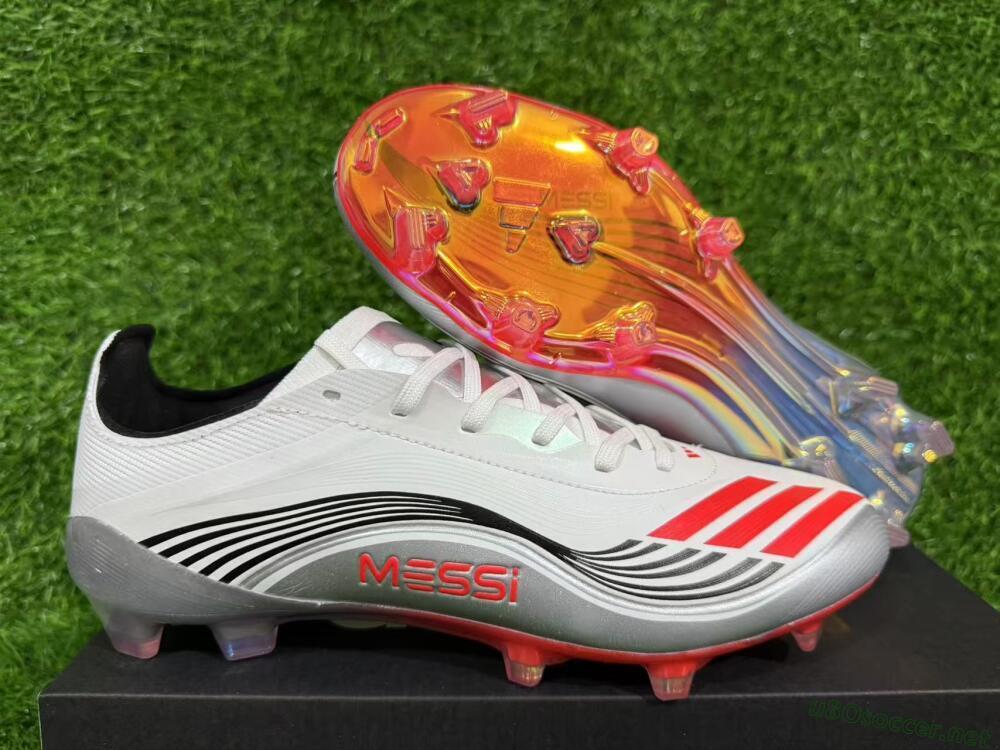 Unisex Messi x Adidas F50 Elite FG Football Boots - Silver/Red/Black