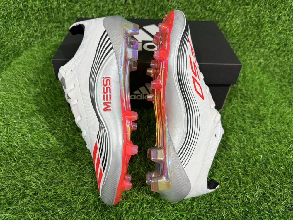 Unisex Messi x Adidas F50 Elite FG Football Boots - Silver/Red/Black
