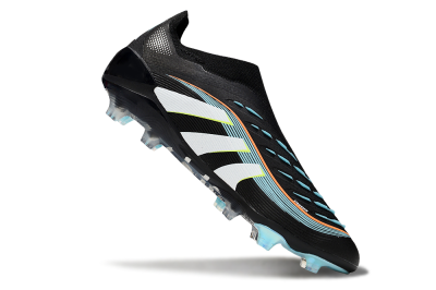Unisex Adidas Predator 25 Elite Laceless FG Football Boots - Black/White/Jade