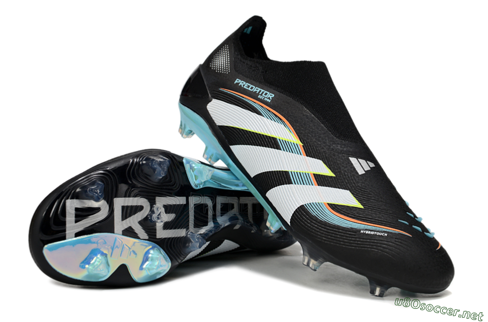 Unisex Adidas Predator 25 Elite Laceless FG Football Boots - Black/White/Jade 3