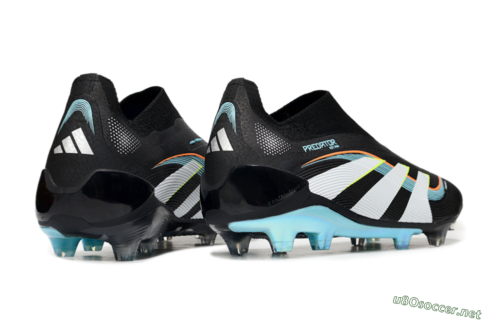 Unisex Adidas Predator 25 Elite Laceless FG Football Boots - Black/White/Jade 6