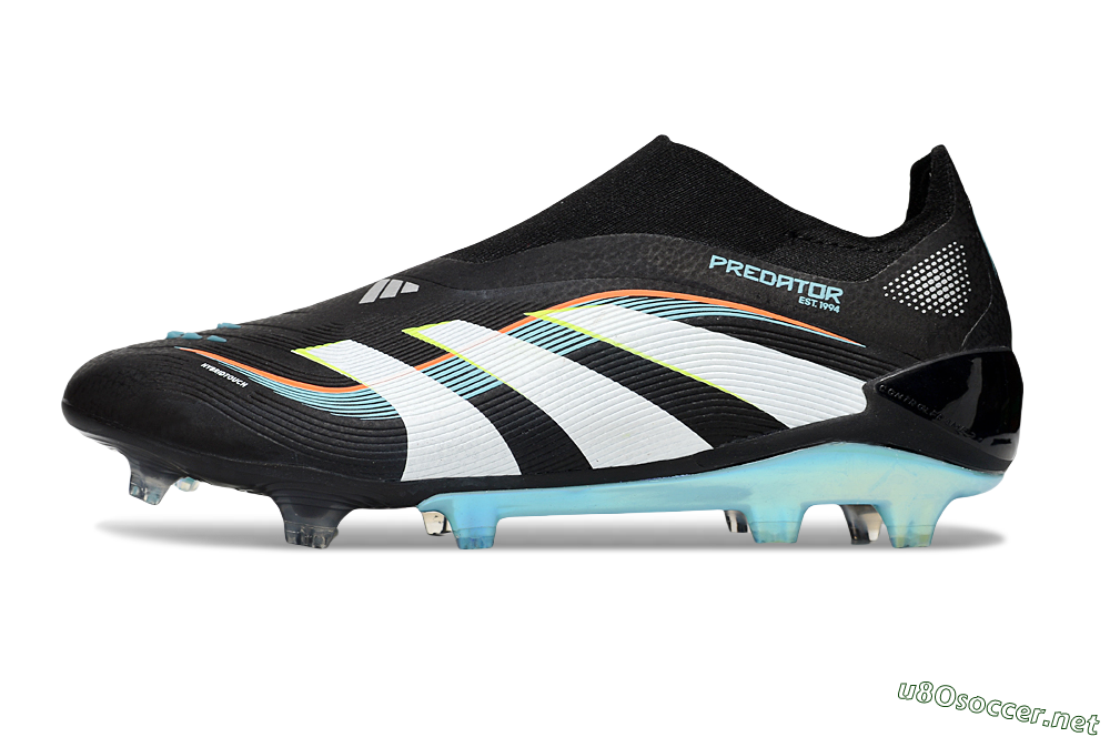 Unisex Adidas Predator 25 Elite Laceless FG Football Boots - Black/White/Jade 0