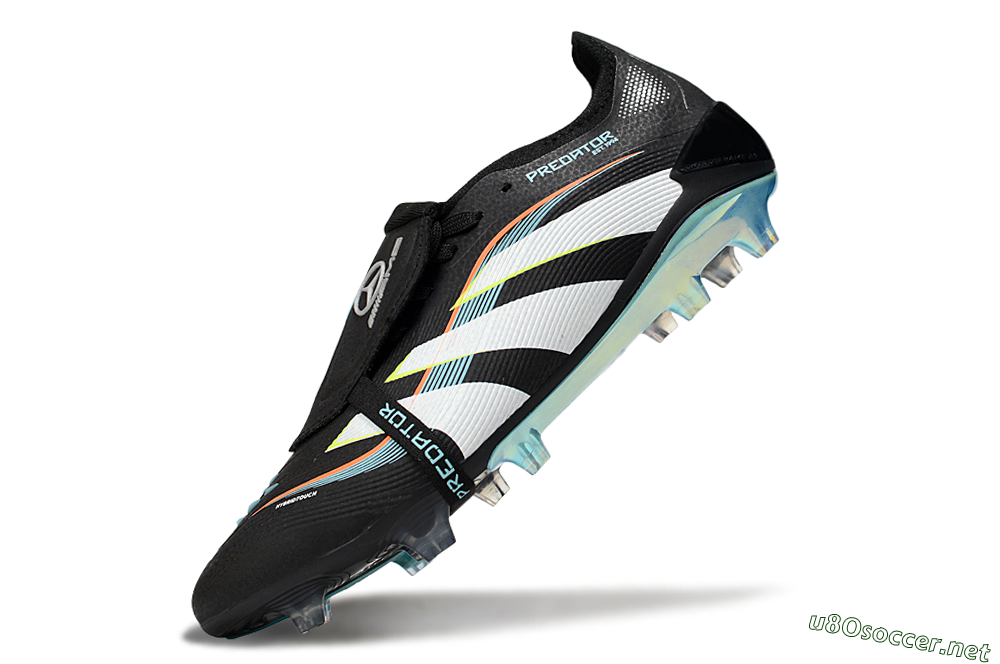 Unisex Adidas Predator 25 Elite Foldover Tongue FG Football Boots - Black/White/Jade 5