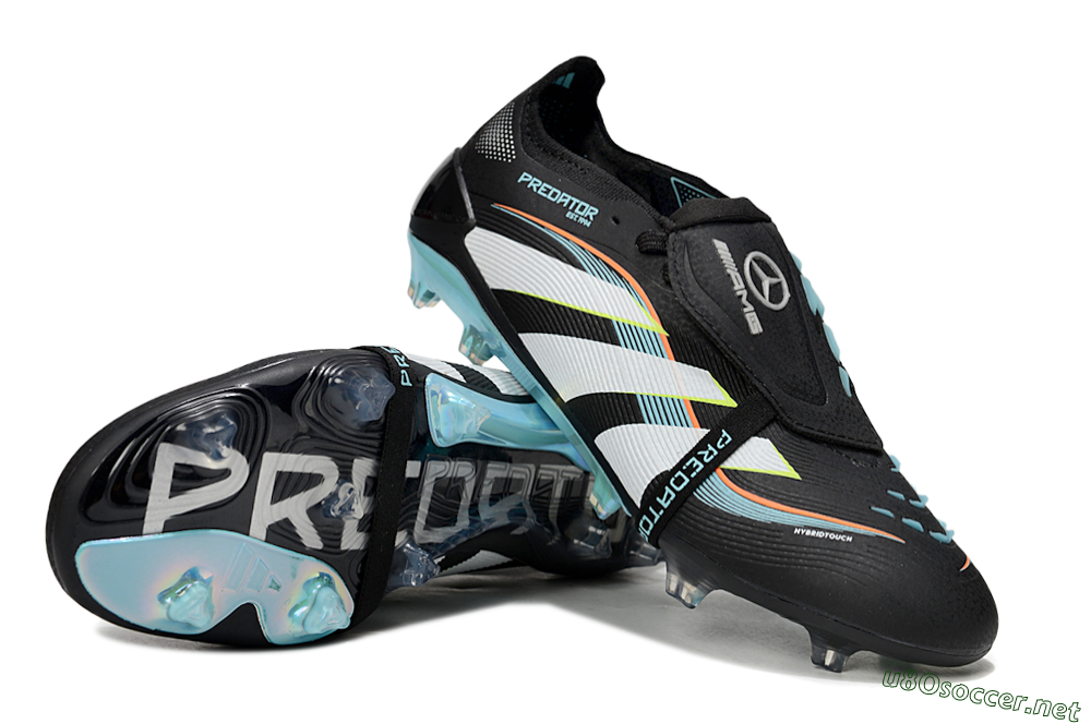 Unisex Adidas Predator 25 Elite Foldover Tongue FG Football Boots - Black/White/Jade 3