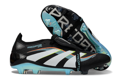 Unisex Adidas Predator 25 Elite Foldover Tongue FG Football Boots - Black/White/Jade