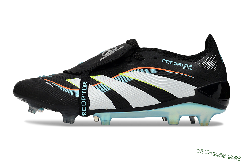 Unisex Adidas Predator 25 Elite Foldover Tongue FG Football Boots - Black/White/Jade 0
