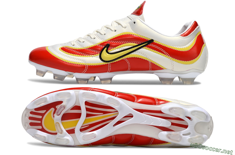 Men's Nike Mercurial Vapor R9 FG Football Boots - White/Red/Yellow 1