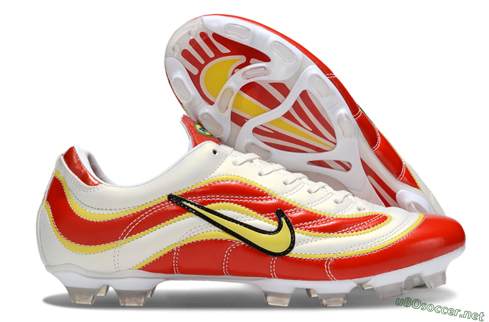 Men's Nike Mercurial Vapor R9 FG Football Boots - White/Red/Yellow 2