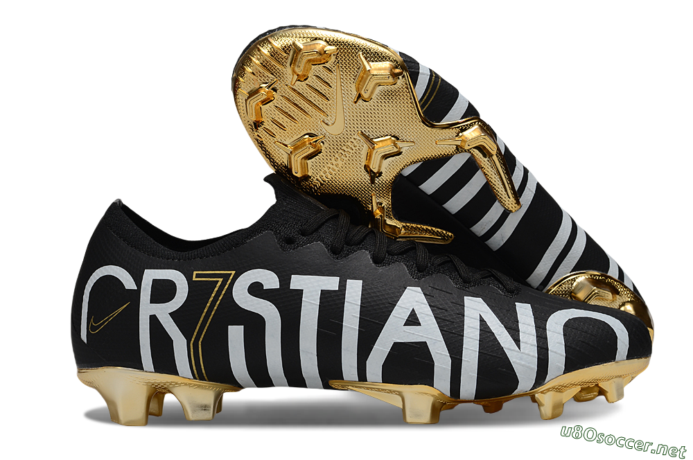 Men's Nike Mercurial Vapor 12 Elite FG Football Boots - Black/White/Gold 2