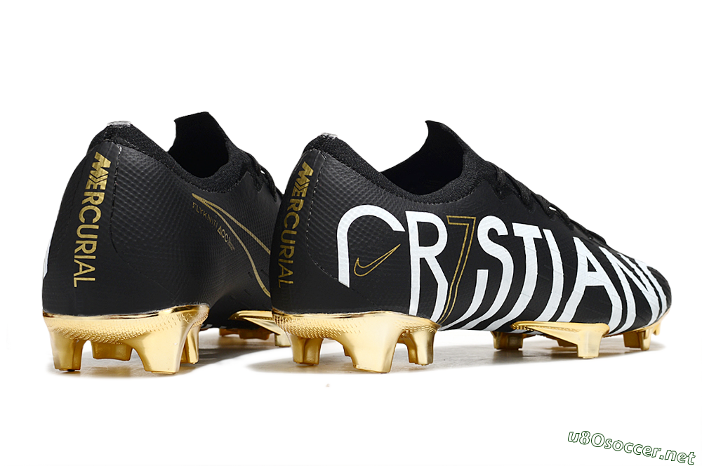 Men's Nike Mercurial Vapor 12 Elite FG Football Boots - Black/White/Gold 6