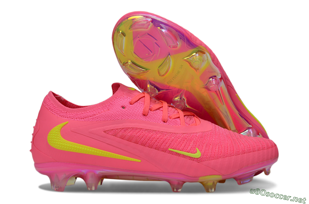 Men's Nike Phantom 6 Low Elite FG Football Boots - Pink/Yellow/Gold 2