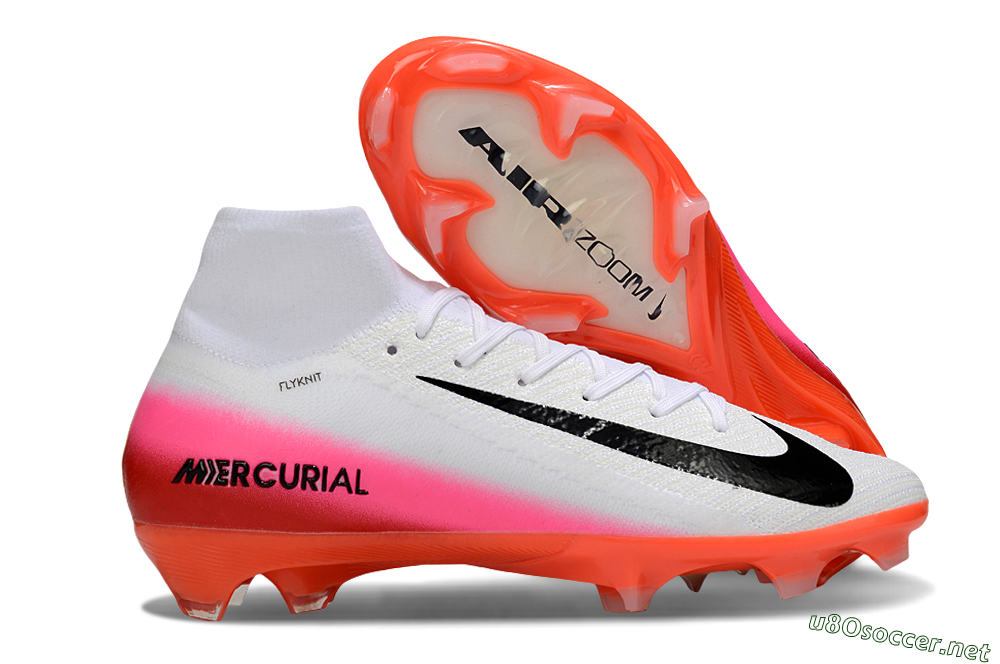 Unisex Nike Air Zoom Mercurial Superfly 10 Elite FG Football Boots - White/Black/Pink 2