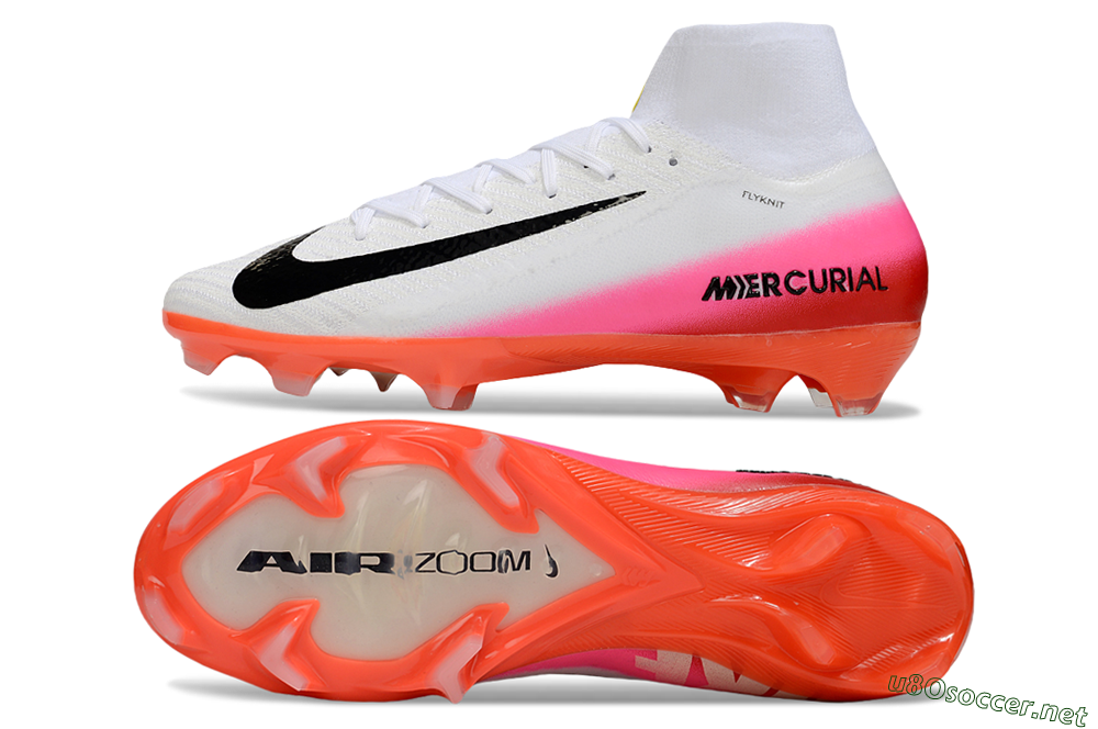 Unisex Nike Air Zoom Mercurial Superfly 10 Elite FG Football Boots - White/Black/Pink 1