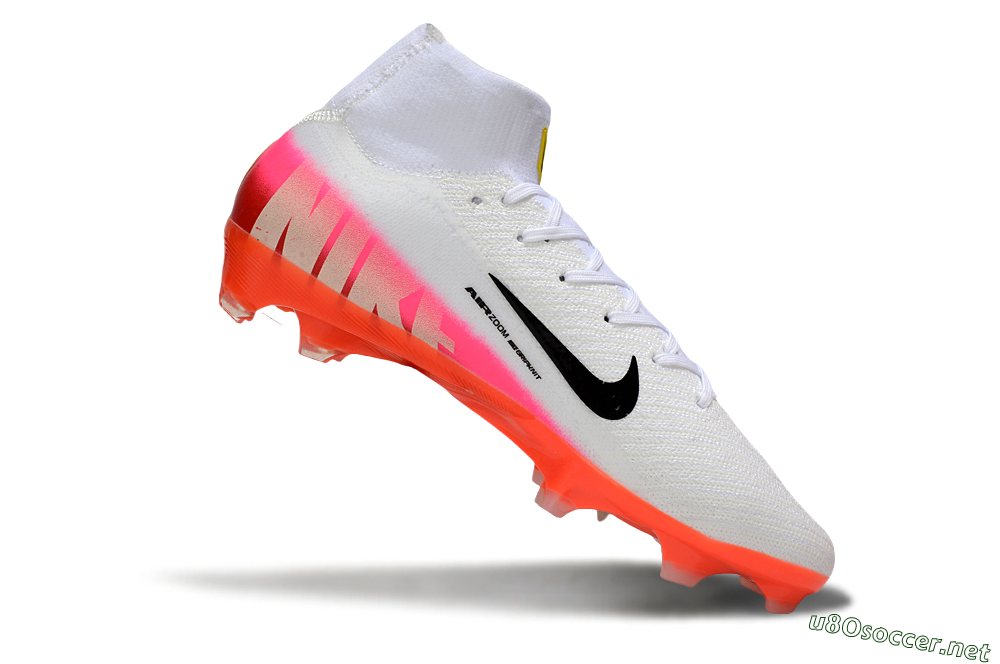 Unisex Nike Air Zoom Mercurial Superfly 10 Elite FG Football Boots - White/Black/Pink 4