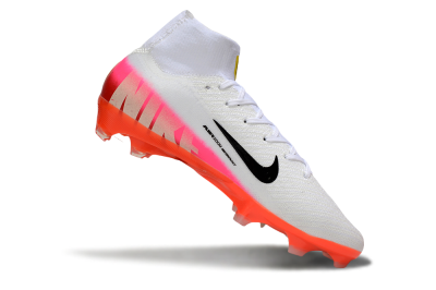 Unisex Nike Air Zoom Mercurial Superfly 10 Elite FG Football Boots - White/Black/Pink