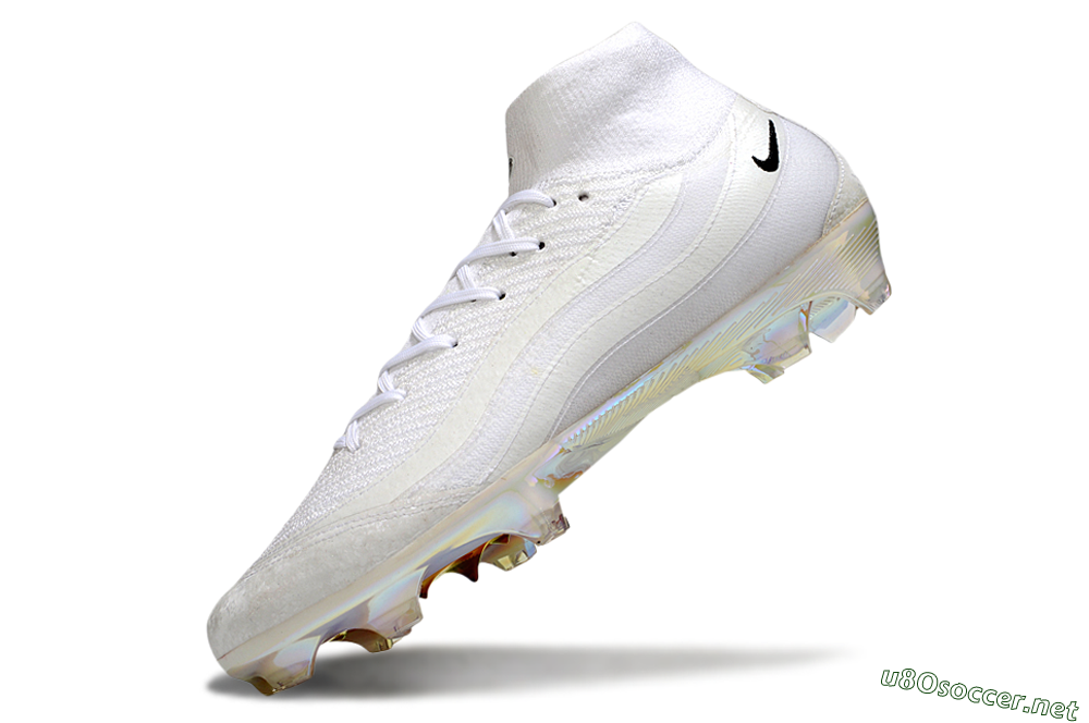 Unisex Nike Air Zoom Mercurial Superfly 10 Elite FG Football Boots - White/Black/Gold 5
