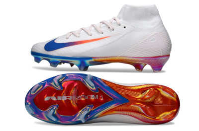 Unisex Nike Air Zoom Mercurial Superfly 10 Elite FG Football Boots - White/Blue/Red