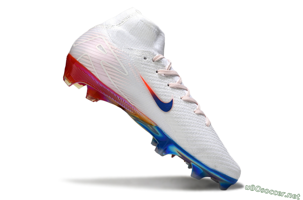Unisex Nike Air Zoom Mercurial Superfly 10 Elite FG Football Boots - White/Blue/Red 4