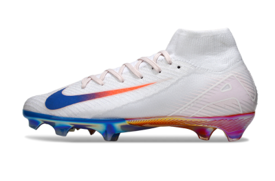 Unisex Nike Air Zoom Mercurial Superfly 10 Elite FG Football Boots - White/Blue/Red