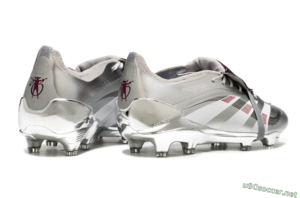Men's Adidas Predator 25 Elite Foldover Tongue FG Football Boots - Silver/Black/Red 6