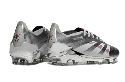 Men's Adidas Predator 25 Elite FG Football Boots - Silver/Black/Red