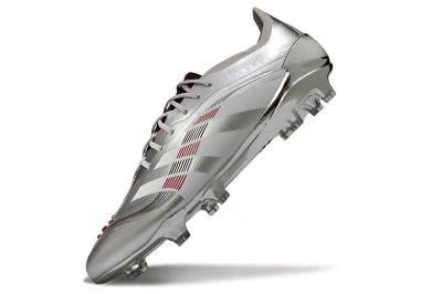 Men's Adidas Predator 25 Elite FG Football Boots - Silver/Black/Red