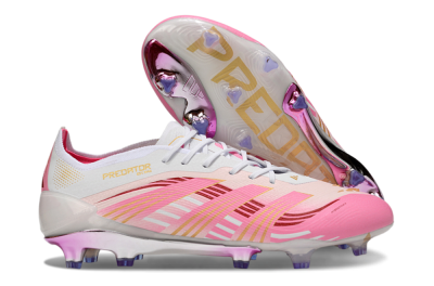 Men's Adidas Predator 25 Elite FG Football Boots - Pink/Gold/White