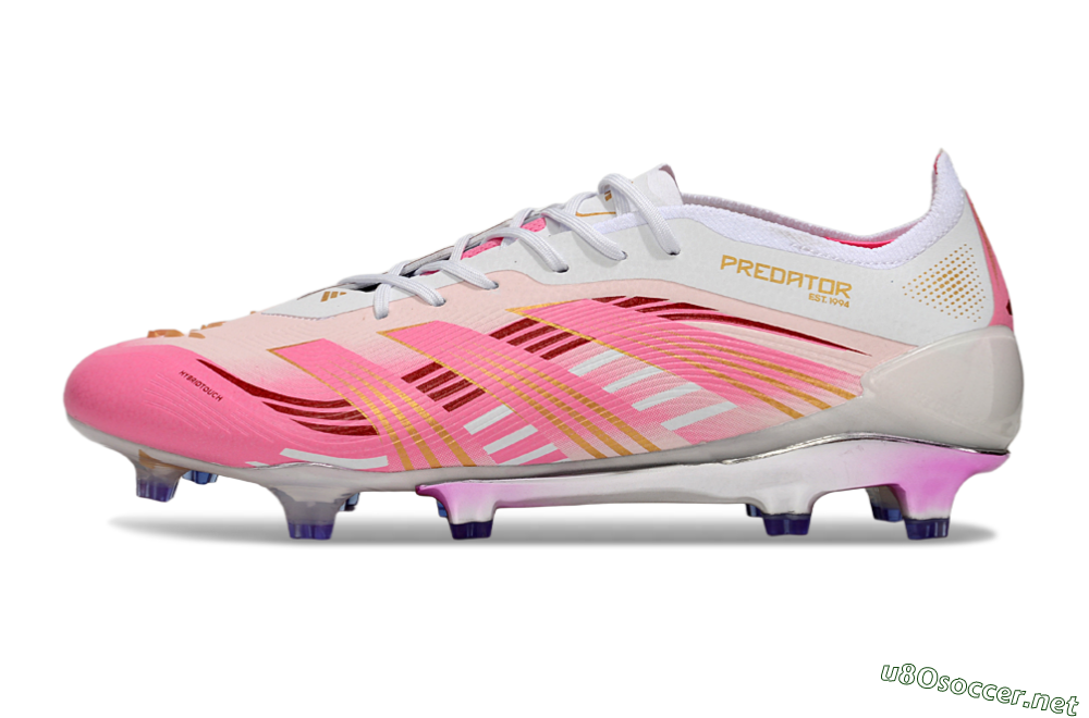 Men's Adidas Predator 25 Elite FG Football Boots - Pink/Gold/White 0