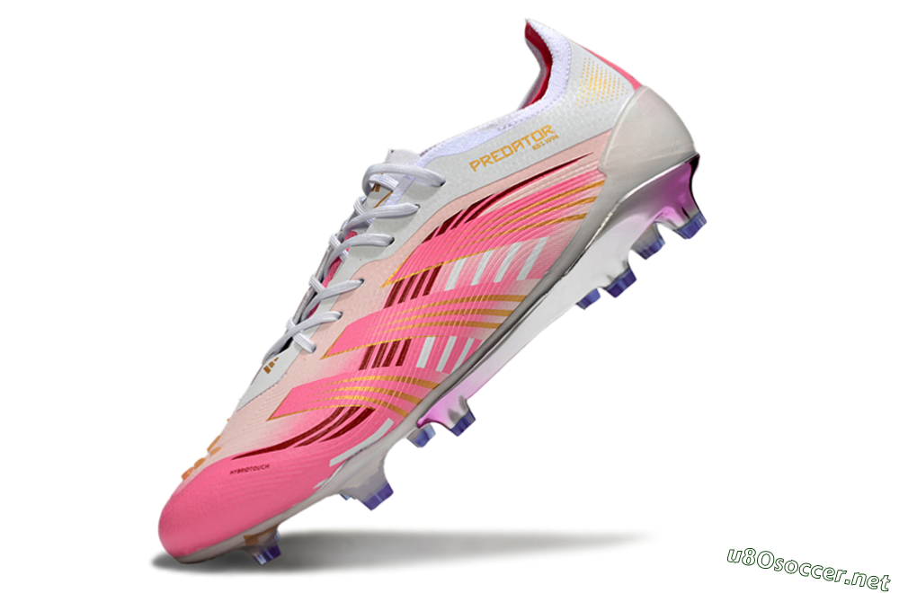 Men's Adidas Predator 25 Elite FG Football Boots - Pink/Gold/White 5