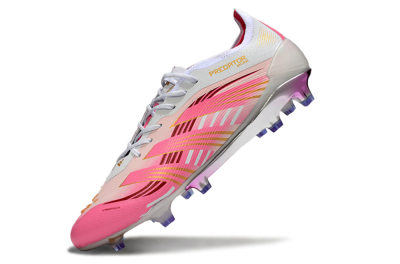 Men's Adidas Predator 25 Elite FG Football Boots - Pink/Gold/White