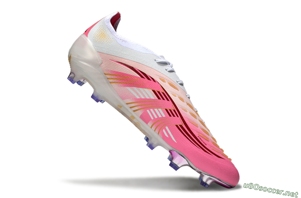 Men's Adidas Predator 25 Elite FG Football Boots - Pink/Gold/White 4