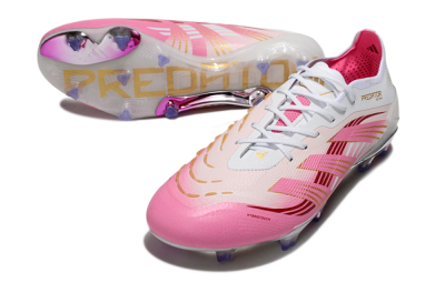 Men's Adidas Predator 25 Elite FG Football Boots - Pink/Gold/White