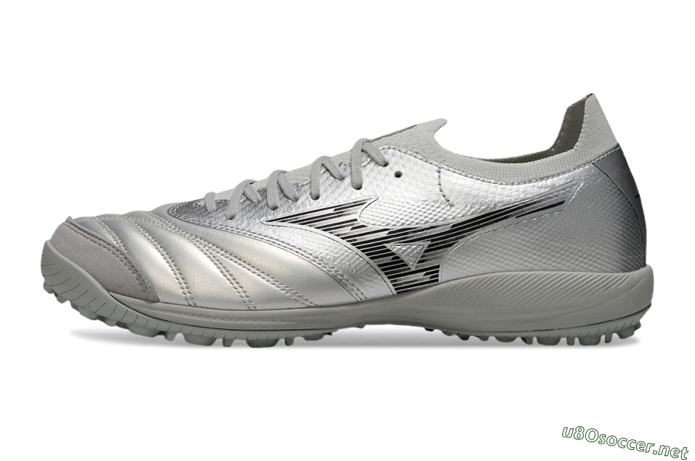 Men's Mizuno Morelia Neo Sala M8 TF Football Shoes - Silver/Black 0