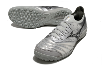 Men's Mizuno Morelia Neo Sala M8 TF Football Shoes - Silver/Black