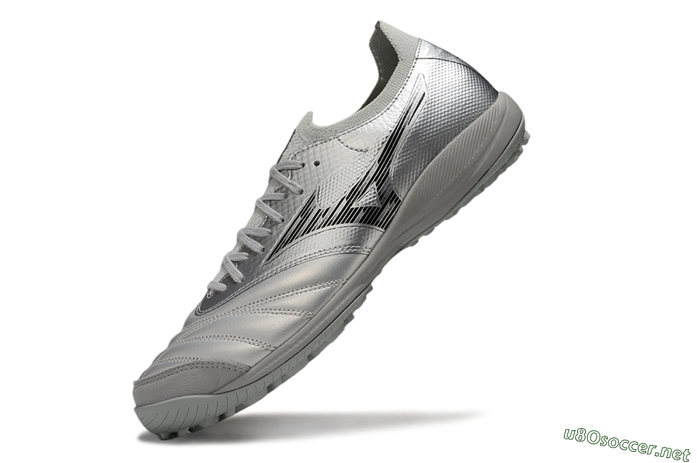 Men's Mizuno Morelia Neo Sala M8 TF Football Shoes - Silver/Black 5