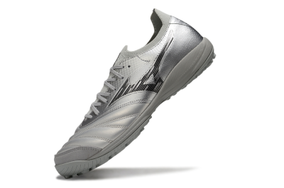 Men's Mizuno Morelia Neo Sala M8 TF Football Shoes - Silver/Black