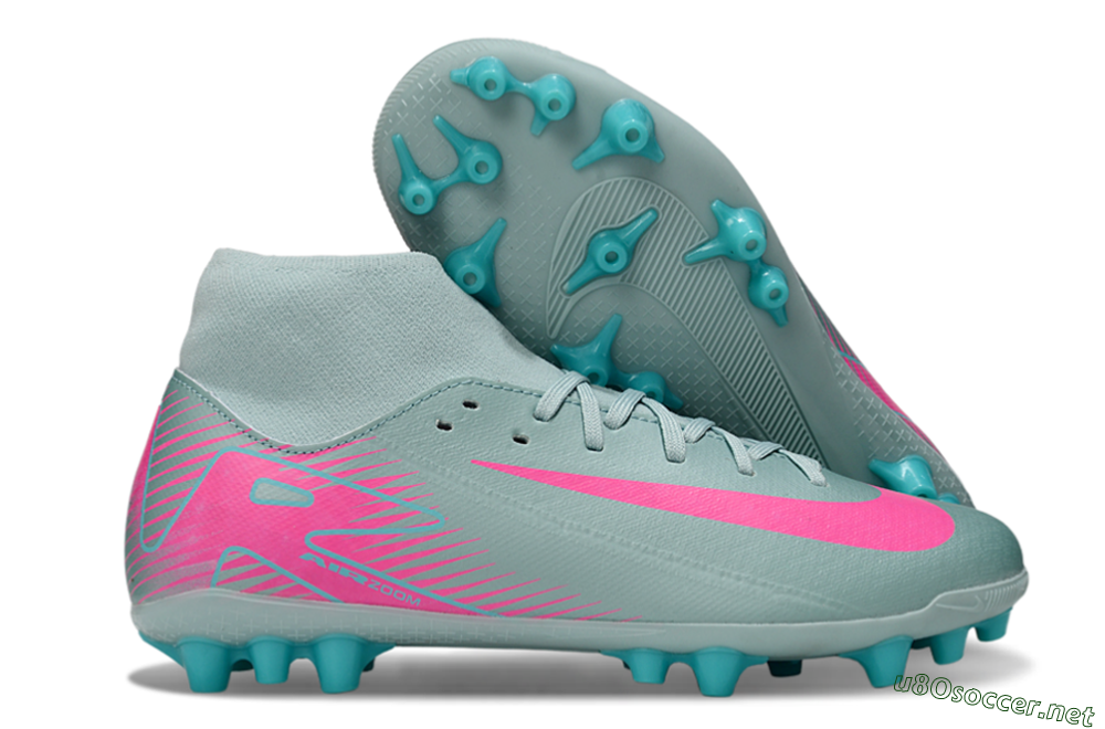 Men's Nike Air Zoom Mercurial Superfly 10 Academy AG Football Boots - Jade/Pink 2