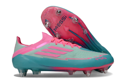 Men's Messi x Adidas F50 Elite SG Football Boots - Green/Pink