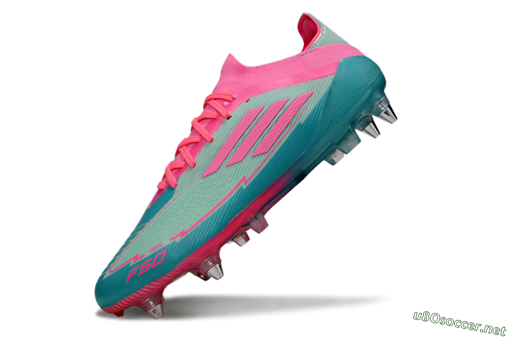 Men's Messi x Adidas F50 Elite SG Football Boots - Green/Pink 5