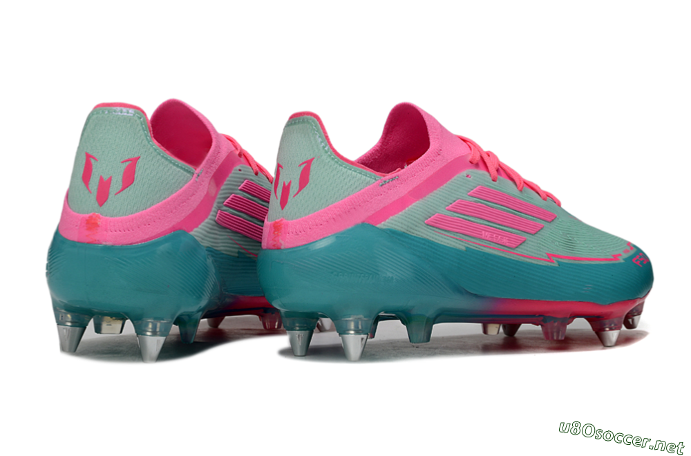 Men's Messi x Adidas F50 Elite SG Football Boots - Green/Pink 6