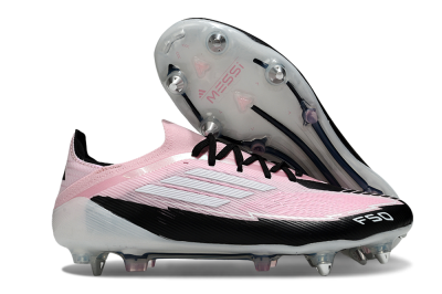 Men's Messi x Adidas F50 Elite SG Football Boots - Pink/White/Black